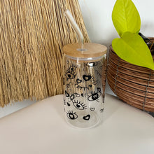 Load image into Gallery viewer, Glass Can with glass straw 16oz - Free Spirit Collection