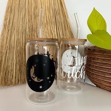 Load image into Gallery viewer, Glass Can with glass straw 16oz - Moon Lovers Collection