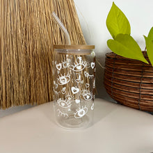 Load image into Gallery viewer, Glass Can with glass straw 16oz - Free Spirit Collection